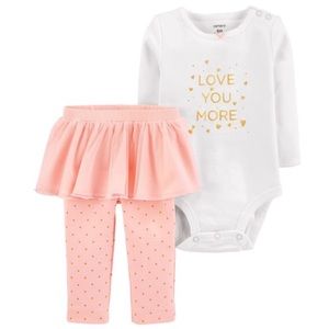 Carter’s “Love You More” bodysuit with tutu pants